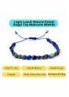 Sertifikalı Lapis Natural Kesim Makrome Doğal Taş Bileklik Ayarlanabilir Ölçü