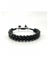 SERTİFİKALI Obsidyen Çift Sıra Doğal Taş Makrome Bileklik Ayarlanabilir Ölçü