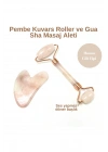 Sertifikalı Pembe Kuvars 1. Sınıf Kalite Roller ve Gua Sha Doğal Taş Masaj Aleti Takım