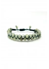 SERTİFİKALI Prehnit Çift Sıra Doğal Taş Makrome Bileklik Ayarlanabilir Ölçü