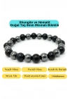 Sertifikalı Shungite ve Hematit Doğal Taş Misinalı Bileklik 8mm