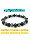 Sertifikalı Shungite ve Hematit Doğal Taş Misinalı Bileklik 8mm