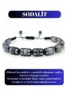 Sertifikalı Sodalit Disk Model Doğal Taş Makrome Bileklik Ayarlanabilir Ölçü