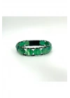 Sertifikalı Yeşil Akik Kilit Kapama Roleks Doğal Taş Deri Bileklik