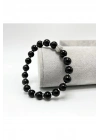 SERTİFİKALI ZİRKON APARATLI OBSİDYEN  8MM MİSİNALI DOĞAL TAŞ BİLEKLİK