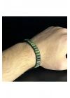Yeşim Silindir Kesim Makrome Doğal Taş Deri Bileklik Unisex