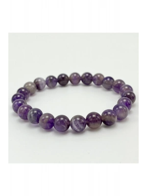 Ametist 8mm Elastik Misinalı Doğal Taş Bileklik