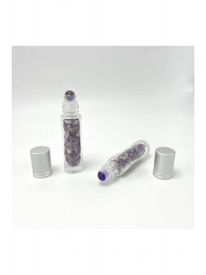 Ametist Doğal Taş Esans Şişesi ve Roller Masaj Aleti 10ml