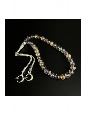 Ametrin (Ametist-Sitrin) 8mm 33lük Doğal Taş Tesbih