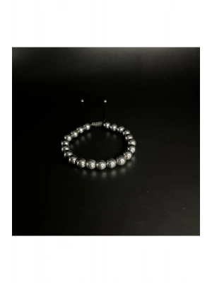 Hematit Makrome Doğal Taş Bileklik 8mm