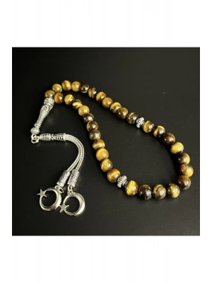 Kaplan Gözü 8mm 33lük Doğal Taş Tesbih