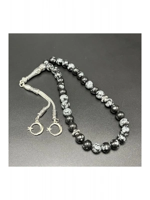 Karlı Obsidyen 8mm 33lük Doğal Taş Tesbih