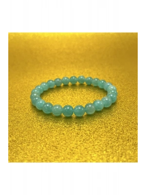 Premium Kalite Amazonit 8mm Elastik Misinalı Doğal Taş Bileklik