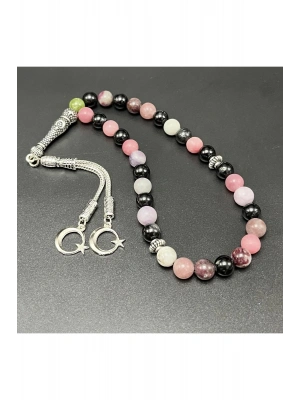 Renkli Turmalin 8mm 33lük Doğal Taş Tesbih