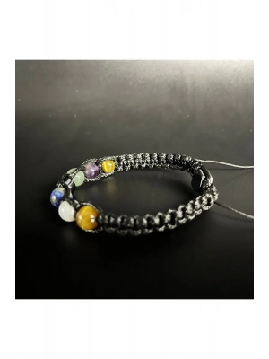 SERTİFİKAL YAY BURCU DOĞAL TAŞ DERİ BİLEKLİK AMETİST AVENTURİN AKİK LAPİS SEDEF KAPLAN GÖZÜ