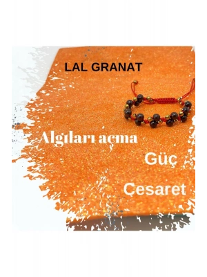 Sertifikalı 6mm Ipli Granat Lal Doğal Taş Bileklik - Ayarlanabilir Ölçü