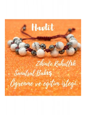 Sertifikalı 6mm Ipli Havlit Ayarlanabilir Ölçü Doğal Taş Bileklik