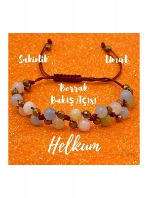 Sertifikalı 6mm Ipli Helkum (akuamarin Helidor Morganit ) Doğal Taş Bileklik - Ayarlanabilir Ölçü