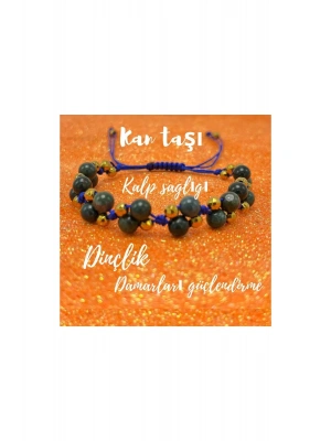 Sertifikalı 6mm Ipli Kantaşı Ayarlanabilir Ölçü Doğal Taş Bileklik