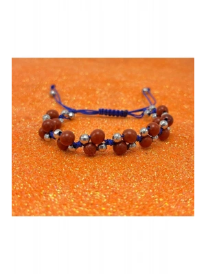 Sertifikalı 6mm Ipli Kırmızı Jasper Ayarlanabilir Ölçü Doğal Taş Bileklik