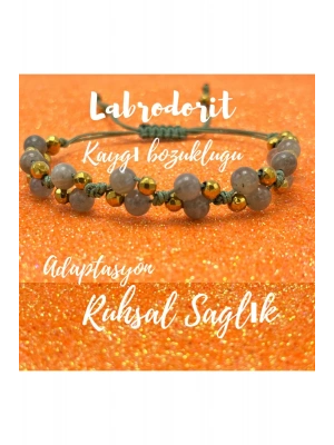 Sertifikalı 6mm Ipli Labrodorit Ayarlanabilir Ölçü Doğal Taş Bileklik