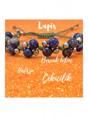 Sertifikalı 6mm Ipli Lapis Lazuli Ayarlanabilir Ölçü Doğal Taş Bileklik