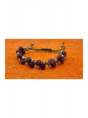 Sertifikalı 6mm Ipli Lepidolit Ayarlanabilir Ölçü Doğal Taş Bileklik