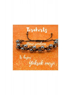 Sertifikalı 6mm Ipli Terahertz Ayarlanabilir Ölçü Doğal Taş Bileklik