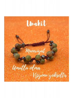 Sertifikalı 6mm Ipli Unakit Ayarlanabilir Ölçü Doğal Taş Bileklik