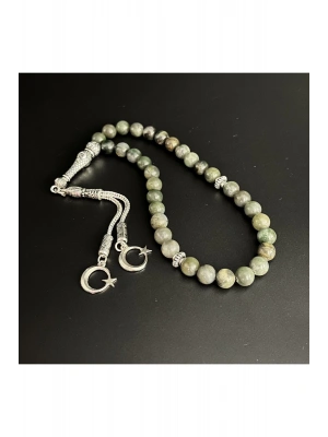 Sertifikalı Afrika Yeşim 8mm 33lük Doğal Taş Tesbih