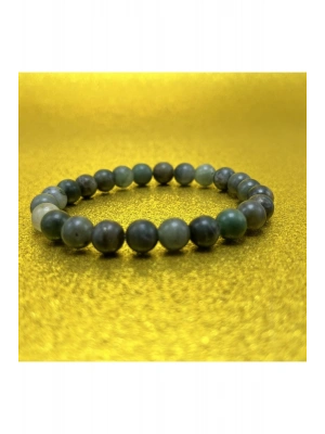 Sertifikalı Afrika Yeşim 8mm Elastik Misinalı Doğal Taş Bileklik
