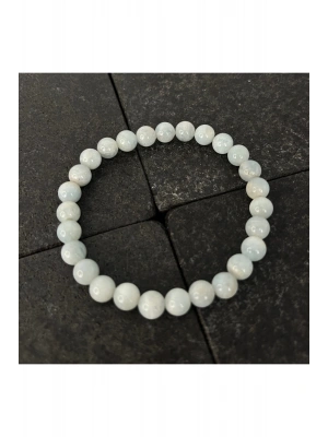 SERTİFİKALI Akuamarin 6mm Doğal Taş Bileklik