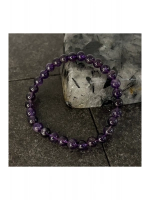 SERTİFİKALI Ametist 6mm Doğal Taş Bileklik