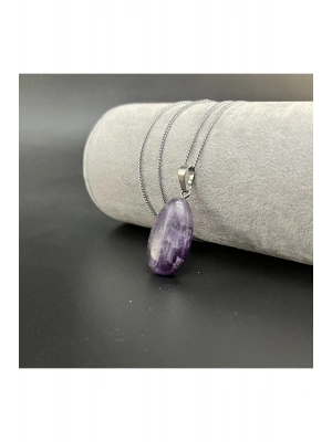 Sertifikalı Ametist Doğal Taş Kolye (Kararmama Garantili)
