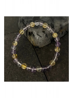 SERTİFİKALI Ametrin 6mm Doğal Taş Bileklik
