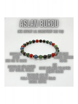 SERTİFİKALI ASLAN BURCU DOĞAL TAŞ BİLEKLİK 6mm