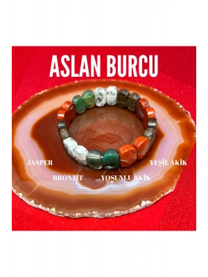 Sertifikalı Aslan Burcu Doğal Taş Roleks Bileklik