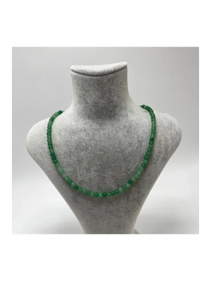 SERTİFİKALI Aventurin 4mm 925 Ayar Gümüş Doğal Taş Kolye Uzatma Zincirli