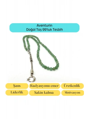 Sertifikalı Aventurin 6mm 99luk Doğal Taş Tesbih
