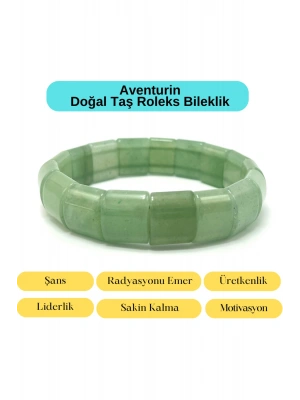 Sertifikalı Aventurin Doğal Taş Roleks Bileklik