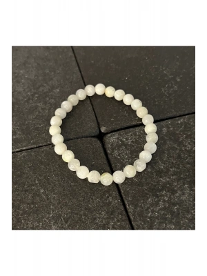 SERTİFİKALI Ay Taşı 6mm Doğal Taş Bileklik