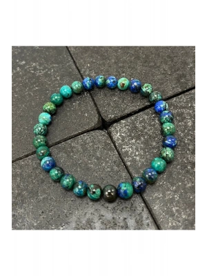 SERTİFİKALI Azurit Malakit 6mm Doğal Taş Bileklik