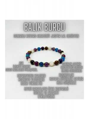 SERTİFİKALI BALIK BURCU DOĞAL TAŞ BİLEKLİK 6mm