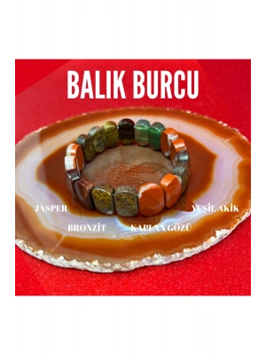 Sertifikalı Balık Burcu Doğal Taş Roleks Bileklik