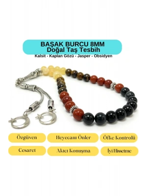 Sertifikalı Başak Burcu 8mm 33lük Doğal Taş Tesbih