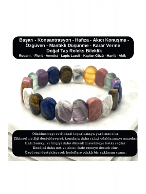 SERTİFİKALI Başarı & Konsantrasyon & Özgüven Doğal Taş Roleks Bileklik
