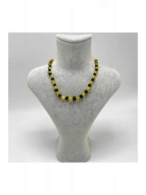 Sertifikalı Bebek Kehribar Kolye Sarı Siyah 35-38 Cm