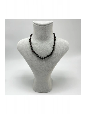 Sertifikalı Bebek Kolye Kehribar Mat Cilasız Siyah 35-38 Cm