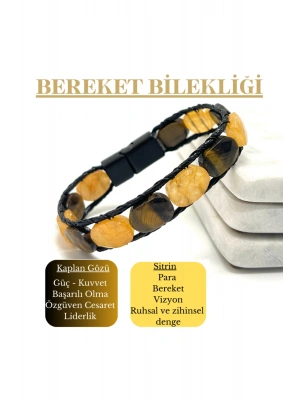 SERTİFİKALI Bereket Bilekliği Doğal Taş Roleks Kesim Kilitli Bileklik