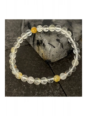 SERTİFİKALI Beyaz Topaz 6mm Doğal Taş Bileklik